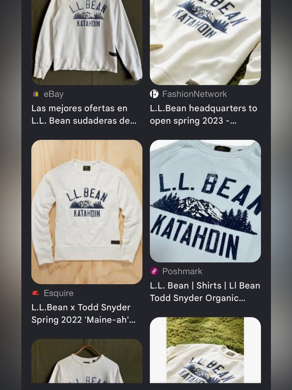L.L. Bean x Todd Snyder organic cotton Sweatshirt Mount Katahdin L RARE - Picture 2 of 6